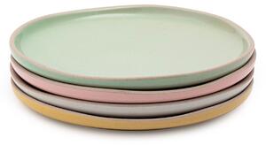 Jamie Oliver Big Love sada 4 kameninových talířů Ø 19 cm (žlutý, zelený, béžový, růžový) JOBLPLAT19PK4