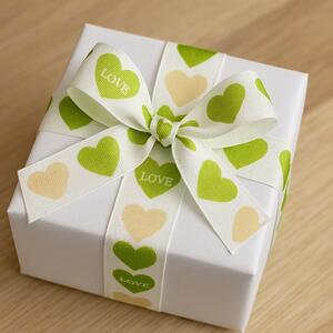 Stuha taftová LIME LOVE zelená 25mm x 2,5m (10,-Kč/m)