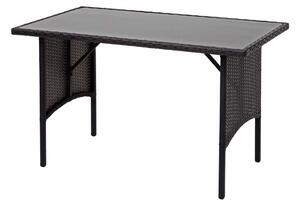 Polyratanový jídelní stůl HWC-G16, 112x60cm - černý