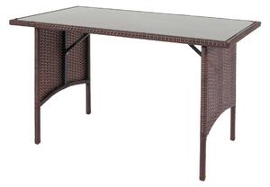 Polyratanový jídelní stůl HWC-G16, 112x60cm - hnědá