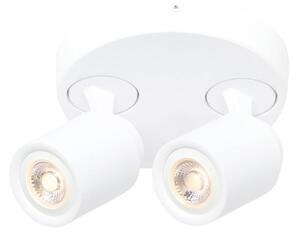 Stropní bodové svítidlo Razza, bílé, Ø 26,5 cm, 2 světla, kovové