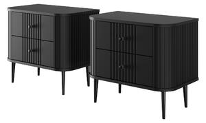 Set nočních stolků Vesper 56 cm - černá / černé nohy
