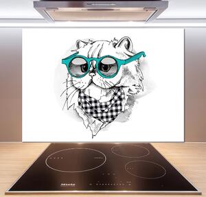 Panel do kuchyně Kočka v brýlích pksh-121703839