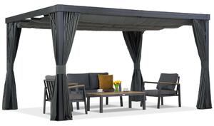Terasová pergola se závěsy Alicante 3x4 antracit Garden Point