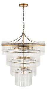 Endon 112576 - Lustr na řetězu MARIETTA 16xE14/6W/230V mosaz/čirá