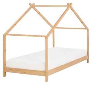 Dětská postel Domek Borovicové dřevo ORLU 90 x 200 cm Světle hnědá