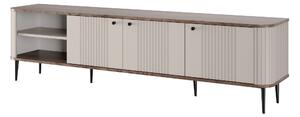 TV stolek Vesper 3D 187 cm - kašmírový / dekor ořech / černé nožky