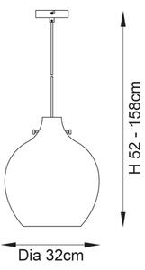 Endon 96442 - Lustr na lanku PANTHER 1xE27/10W/230V lesklý chrom/kouřová