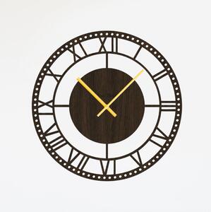 Nástěnné dřevěné hodiny BIG BANG Zvolte barvu dekoru: Wenge | Velikost hodin: 35x35 | Barva ručiček: Zlaté