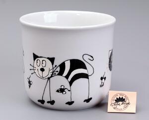Porcelán hrnek 0,6 L - černobílá kočka