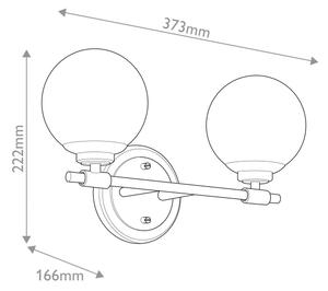 Kichler KL-BENNO2-BK-CPZ-LED Kou. svítidlo BENNO 2xLED/3W/230V černá/zlatá IP44