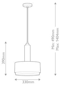 Hinkley HK-CEDRIC-P-M-BR - Lustr na tyči CEDRIC 2xE27/60W/230V pr. 33 cm mosaz