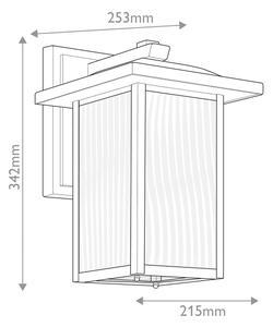 Kichler KL-CAPPANNA-M-BKT - Venk. nástě. svítidlo M CAPPANNA 1xE27/60W/230V IP44