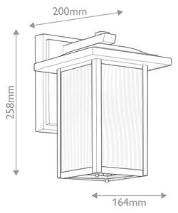Kichler KL-CAPPANNA-S-BKT - Venk. nástě. svítidlo S CAPPANNA 1xE27/60W/230V IP44