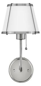 Hinkley HK-CLARKE1-PN-WH - Nástěnná lampa CLARKE 1xE27/40W/230V chrom/bílá