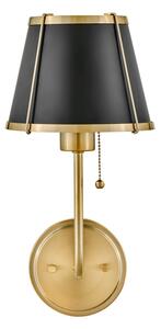 Hinkley HK-CLARKE1-BR-BK - Nástěnná lampa CLARKE 1xE27/40W/230V mosaz/černá