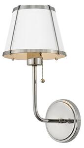 Hinkley HK-CLARKE1-PN-WH - Nástěnná lampa CLARKE 1xE27/40W/230V chrom/bílá