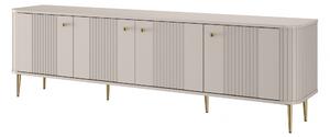 TV stolek Vesper 4D 187 cm - kašmírový / zlaté nožky
