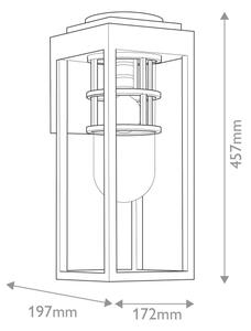 Kichler KL-HONE-M-BKT - Venkovní nástěnné svítidlo HONE M 1xE27/60W/230V IP44