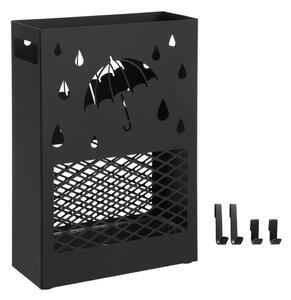 SongmicsHome Kovový stojan na deštníky RAIN, 28x12x41cm, černá