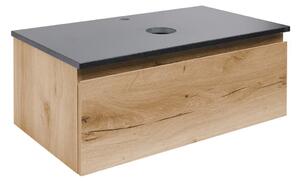 Koupelnová skříňka s technickým kamenem SAT B-Way 79x30x45 cm dub BWAY80OAKTK