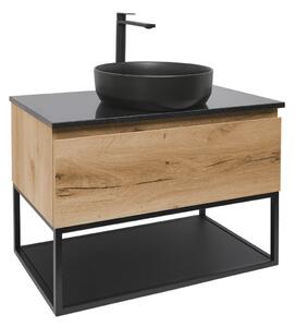 Koupelnová skříňka s umyvadlem SAT B-Way 79x30x45 cm dub BWAY80OAKTKFUB