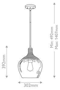 Quoizel QZ-ROYER-1P-MBK - Lustr na tyči ROYER 1xE27/60W/230V pr. 30,2 cm