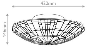 Quoizel QZ-REED-F-VB - Stropní svítidlo Tiffany REED 2xE27/60W/230V pr. 42 cm