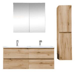 Koupelnová skříňka s umyvadlem SAT B-Way 119x50x45 cm dub mat KSETBWAY24