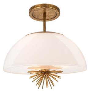 Quoizel STARING-3P-DG-OPAL-Lustr na tyči STARING 3xE14/40W/230V pr.45,7cm zlatá
