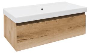 Koupelnová skříňka s umyvadlem SAT B-WAY 99x30x45 cm dub mat BWAY100OAKU1