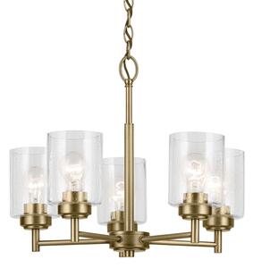Kichler KL-WINSLOW5-NBR - Lustr na řetězu WINSLOW 5xE27/60W/230V mosaz