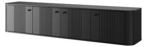 Závěsný TV stolek Vesper 4D 187 cm - černá / černé úchytky