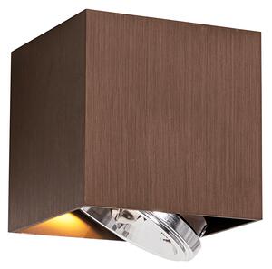 Designové bodové světlo tmavě bronzové čtvercové otočné a naklápěcí - Box