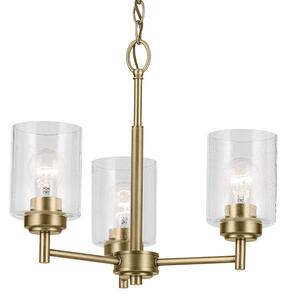 Kichler KL-WINSLOW3-NBR - Lustr na řetězu WINSLOW 3xE27/60W/230V mosaz