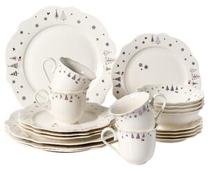 Sada 20 kusů nádobí PERILLA Porcelán Bílá