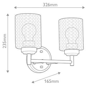 Kichler KL-WINSLOW-2W-NBR - Nástěnná lampa WINSLOW 2xE27/60W/230V mosaz