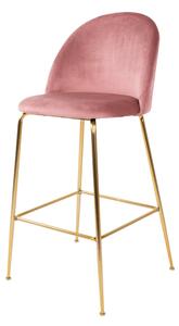 Barová židle LOESONNI růžová/zlatá