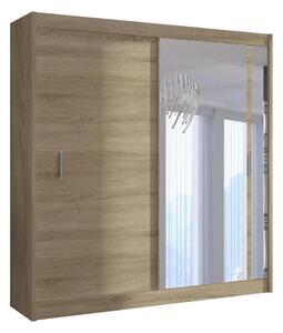 Šatní skříň se zrcadlem SABRINA 180x215x61 cm dub sonoma