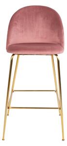 Barová židle LOESONNI růžová/zlatá