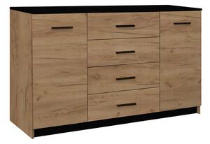 Komoda TAYLER 140x86x47 cm dub craft/černá