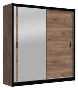 Šatní skříň se zrcadlem SABRINA 203x215x61 cm dub craft