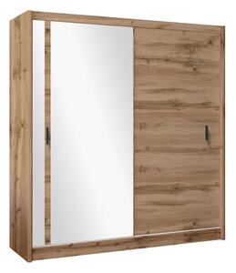 Šatní skříň se zrcadlem SABRINA 203x215x61 cm dub woltan