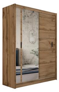 Šatní skříň se zrcadlem SABRINA 180x215x61 cm dub woltan