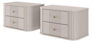 Set závěsných nočních stolků Vesper 56 cm - kašmírová / zlaté úchytky