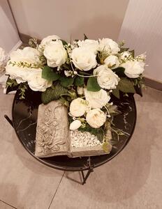 Aranžmá - smuteční set na hrob, bílé růže, 2ks