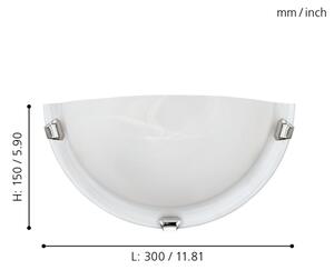 Eglo 7188 - Nástěnné svítidlo SALOME 1xE27/60W/230V alabastrové sklo
