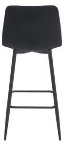 SUPPLIES ARCETO Barová sametová otočná židle v černé barvě