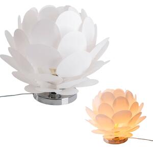 Stolní lampa Fora ve tvaru květu, bílá