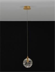 Nova Luce Závěsné svítidlo COEN mosazný zlatý kov čiré sklo G9 1x5W